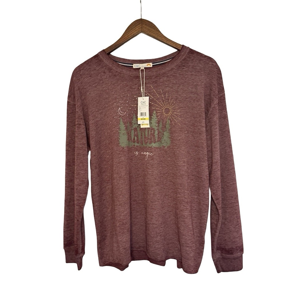 Nature is magic CC California red knit top size medium womens new‎